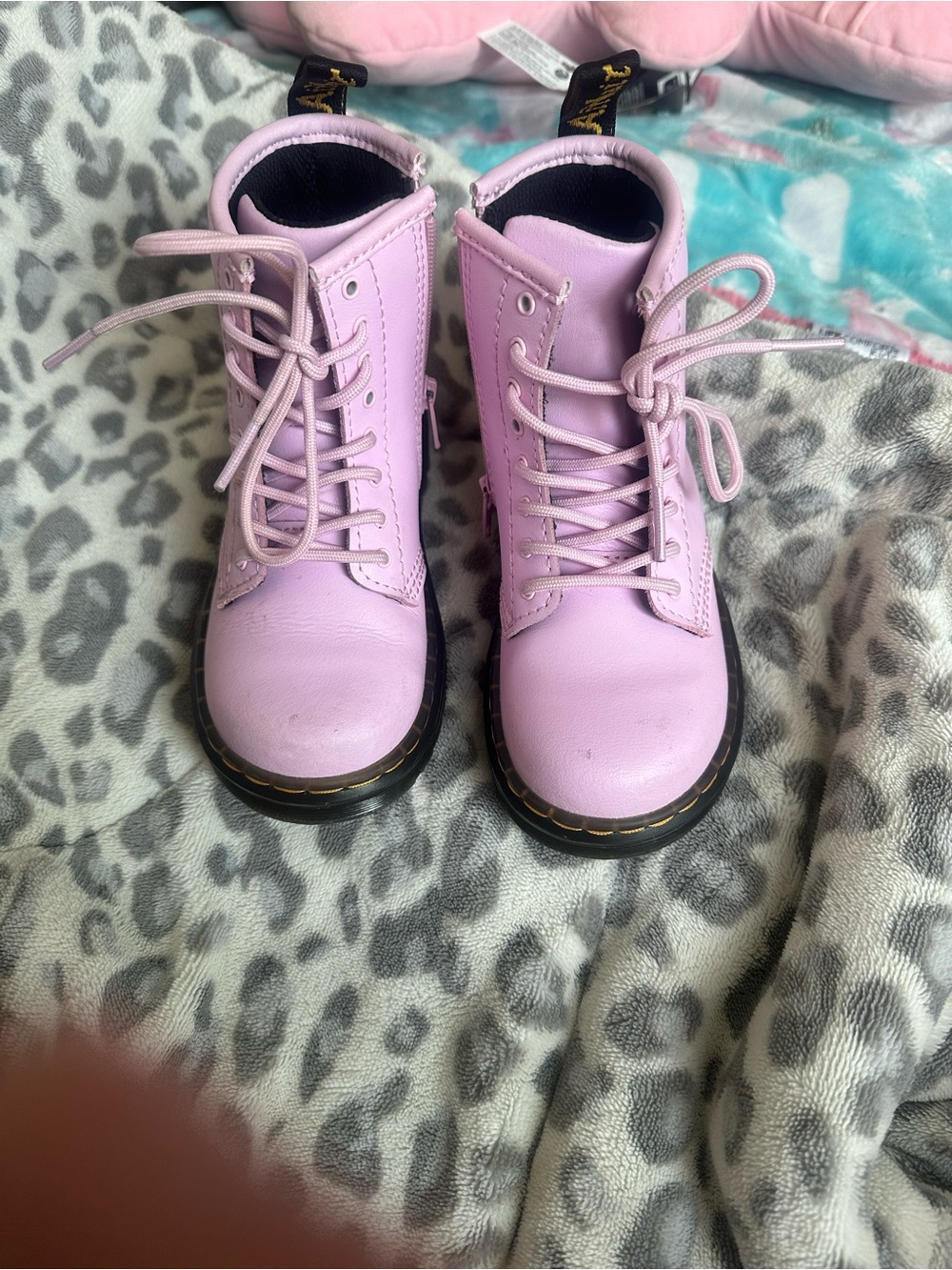 Dr. Martens Pink Leather Ankle Boots